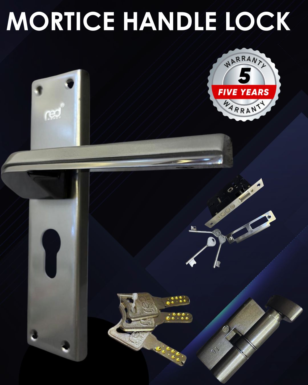 812 Closed -BLACK SATIN PREMIUM MORTICE HANDLE